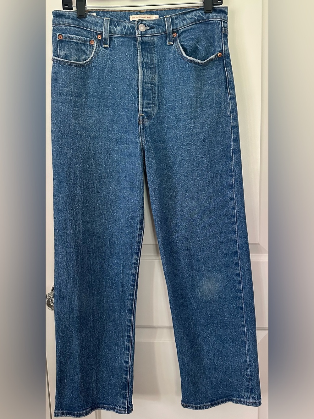 Levi’s Premium Ribcage Straight Ankle Jeans W29 L27 High Rise Medium Wash